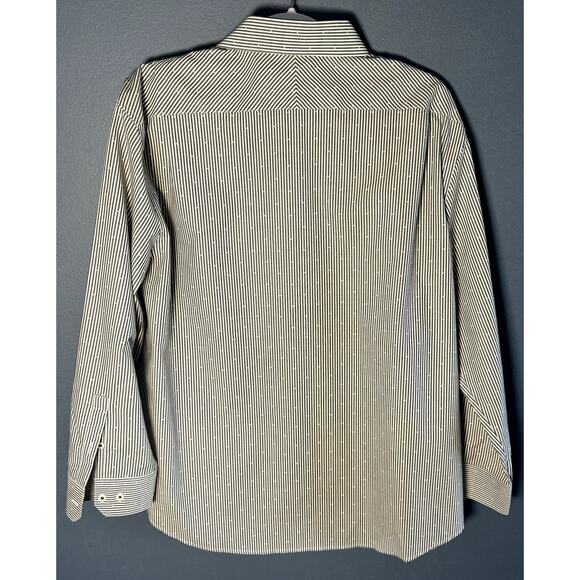 RYAN SEACREST DISTINCTION SLIM FIT GRAY/WHITE BUTTON DOWN SHIRT SIZE 32/33 - Picture 4 of 12